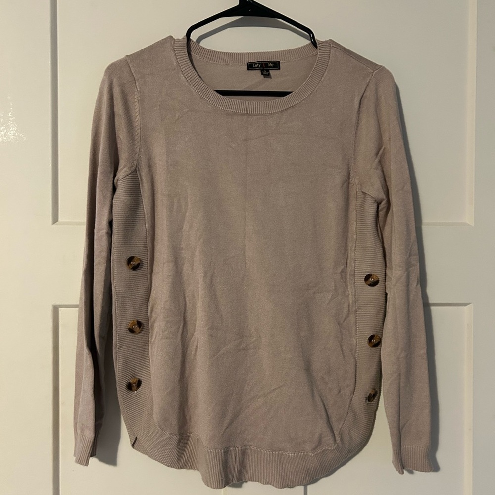 Women’s Beige Sweater with button detail